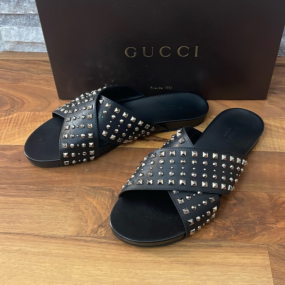 Gucci Vacchetta Austin Nero Sandals